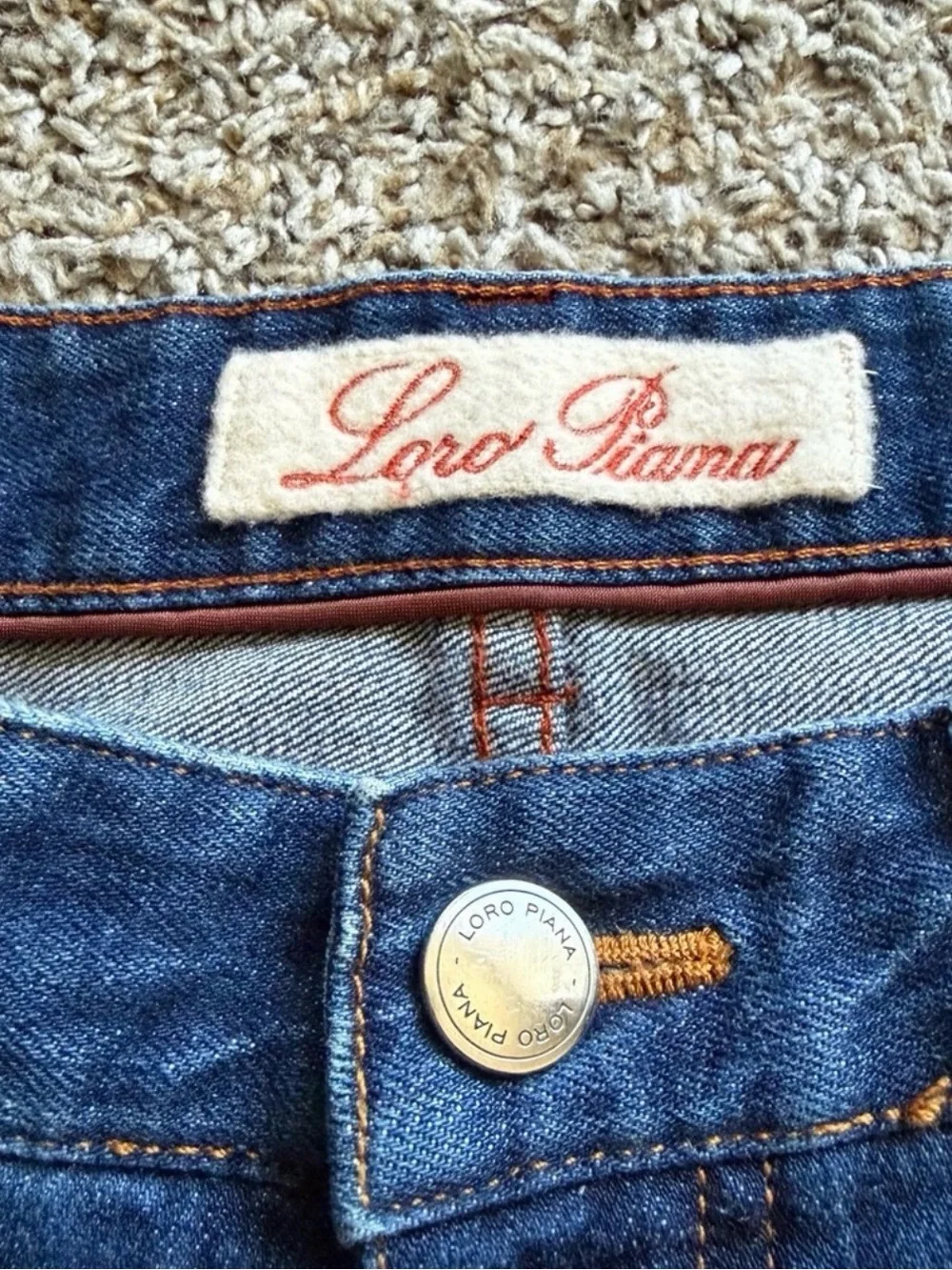 Loro Piana Men's Dark Wash Blue Denim Slim Straight Jeans size 36